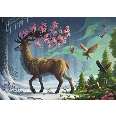 Abbildung von Ravensburger Puzzle 17385 Der Hirsch als Frühlingsbote 1000 Teile für Erwachsene und Kinder ab 14 Jahren, 27 x 20, Teal/Turquoise Green