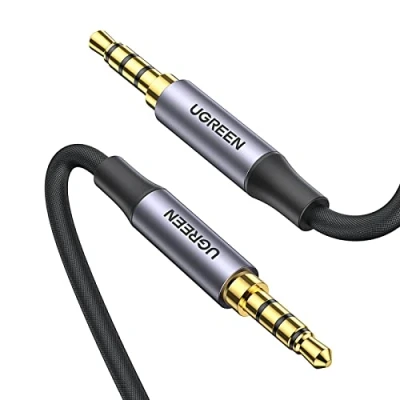 Abbildung von UGREEN Aux Kabel 3.5 Klinke auf , 4 Polig unterstützt Mikrofon für Headset(CTIA), Handy, Auto Radio, MP3 Player, Lautsprecher, PS4, Xbox One usw.(1m)