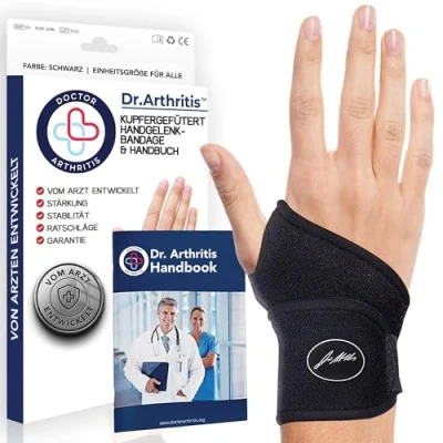 Abbildung von Von Ärzten Entworfen, Leichte Handgelenk Bandage, Handgelenkstütze / Sehnenscheidenentzündung Bandage Karpaltunnel Schiene, Handbandage Rechts Links [Schwarz, Einzelpackung] Ganglionzyste