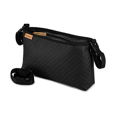 Abbildung von Wickeltasche Buggy Organiser Kinderwagen Organizer Tasche passend alle Kinderwägen Leder schwarze Punkte Eko Leather Dots [075]
