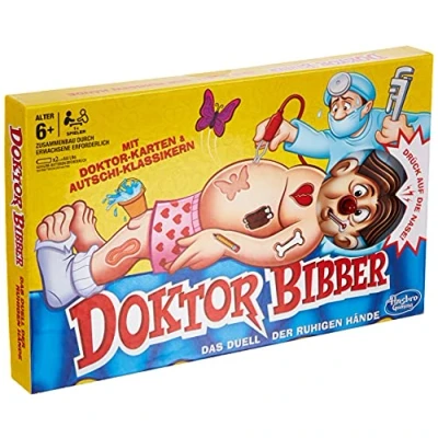 Abbildung von Hasbro Gaming Doktor Bibber elektronisches Brettspiel mit Karten und Autschis, für Kinder ab 6 Jahren, 1 oder mehr Spieler, Kindergeschenk