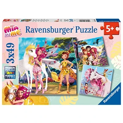 Abbildung von Ravensburger Kinderpuzzle 05701 Im Land der Elfen und Einhörner 3x49 Teile Mia and Me Puzzle für Kinder ab 5 Jahren, White