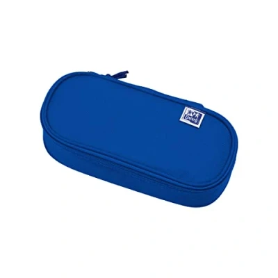 Abbildung von Oxford Federmäppchen für Mädchen und Jungen, oval, mit Stiftehalter, langlebig, blau