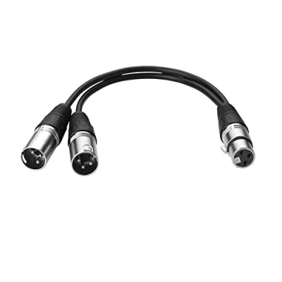 Abbildung von SIENOC S 30cm Mikrofon Stecker Kabel 3pin XLR Female to Dual 2 Male Y Splitter Adapter (XLR(F) (M) x 2, Silber)