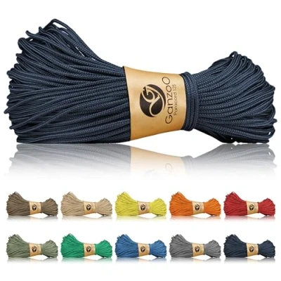 Abbildung von Ganzoo Paracord 125 Seil 1mm Takel Schnur, Nylon &amp; Polyester, Allzweckseil für Armband, Hundehalsband, Hundeleine Knüpfen, Takeln, Camping Survival, Navyblue