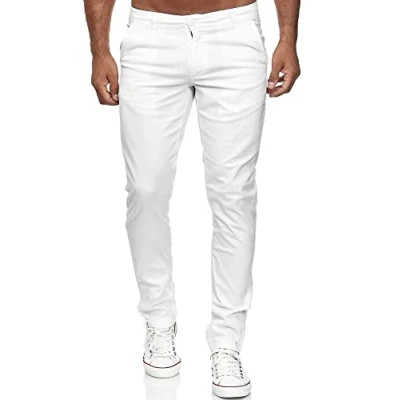 Abbildung von Tazzio Hose Chino Herren Slim Fit Chinohose Stoffhose Herrenhose Stretch Neu 19530 (31W/32L, Weiß)