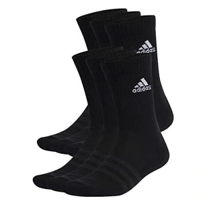 Abbildung von adidas Unisex Cushioned Sportswear Crew Socks 6 Pairs, Black/White, 28 30