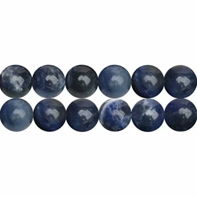 Abbildung von SKYBEADS Natürliche Sodalith Naturstein Runde 4mm Edelstein Perlen zum Auffädeln 38cm Strang Approx 90 Stück