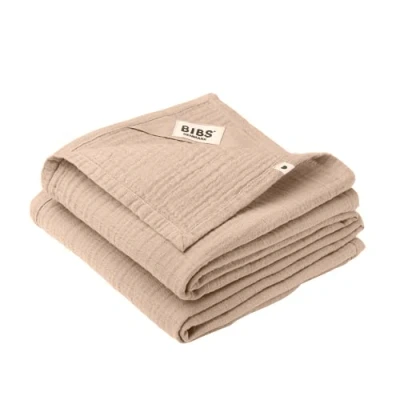 Abbildung von Bibs Muslin Cloth Mulltücher 2 Pack, 100% Bio Baumwolle, 70x70 cm, Blush