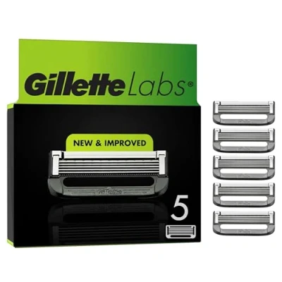 Abbildung von Gillette Labs Rasierklingen für Männer, 5 Ersatzklingen, Kompatibel mit allen GilletteLabs Rasierern (inkl.Heated Razor)