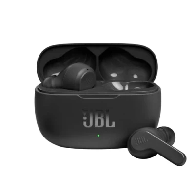 Abbildung von JBL Wave 200 TWS True Wireless in Ear Bluetooth Kopfhörer Schwarz Kabellose Ohrhörer mit integriertem Mikrofon Musik Streaming bis zu 20 Stunden Inkl. Ladecase