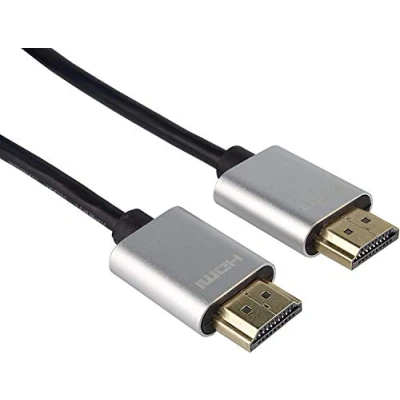 Abbildung von PremiumCord SLIM 4K High Speed HDMI Kabel + Ethernet 1 m, Video 2160p, FULL HD 1080p, Deep Color, 3D, ARC, HDR, Dolby TrueHD, 10,2Gbps, vergoldete Anschlüsse, schwarz