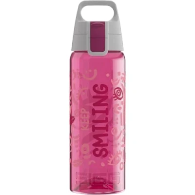 Abbildung von SIGG Tritan Trinkflasche Total Color ONE Keep Smiling Für Kohlensäurehaltige Getränke Geeignet Spülmaschinenfest Auslaufsicher Leicht BPA frei Rosa 0.6L