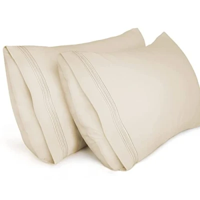 Abbildung von Lirex 2er Pack Kissenbezug 50 x 80 cm, Weiche Gebürstete Mikrofaser Kissenbezüge, Hotelverschluss kopfkissen bezug，Kopfkissenbezug aus weichem ，Oeko TEX Zertifiziert (Beige)