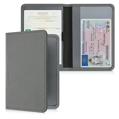 Abbildung von kwmobile Fahrzeugschein Hülle mit Kartenfächern Neopren Etui Tasche für Auto Zulassungsbescheinigung Führerschein Stone Dust