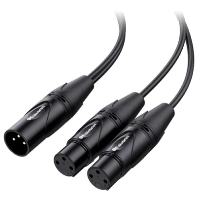 Abbildung von Cable Matters Symmetrisches XLR Splitter Kabel 0,5m, Y (XLR 1 Stecker auf 2 Buchse)