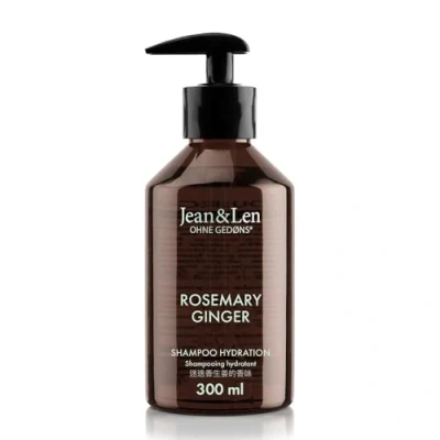 Abbildung von Jean &amp; Len Feuchtigkeit Shampoo Rosemary Ginger, für trockenes und sprödes Haar, mit Feuchtigkeitskomplex, würzig frischer Duft von Rosmarin Ingwer, ohne Parabene Silikone, 300 ml