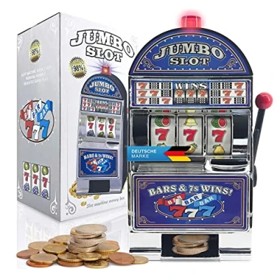 Abbildung von GOODS+GADGETS Einarmiger Bandit Geldspiel Automat Slot Machine Glücksspiel mit Casino Sound &amp; Lichteffekten (Einarmiger Bandit)