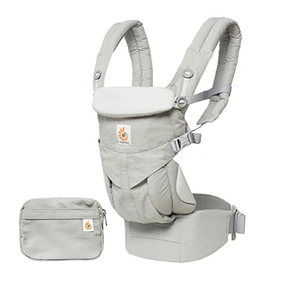 Abbildung von Ergobaby Omni 360 4 Positionen Babytrage für Neugeborene ab Geburt bis 20kg, in 1 Kindertrage Tragesystem, Pearl Grey