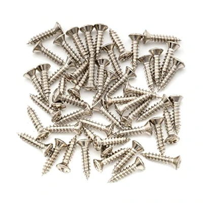 Abbildung von Musiclily Ultra 3x12mm Edelstahl Schlagbrett Schrauben Pickguard Screws für Fender Stratocaster Telecaster E Gitarre oder Bass, Nickel (50er Set)