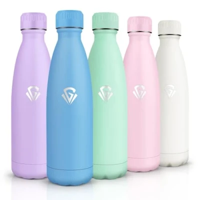 Abbildung von HoneyHolly Trinkflasche Edelstahl, 500ml BPA frei, Thermosflasche, 18/8 Wasserflasche Kinder, Doppelwandig Vakuumisoliert, Thermoskanne für Schule, Outdoor, Camping, Picknick