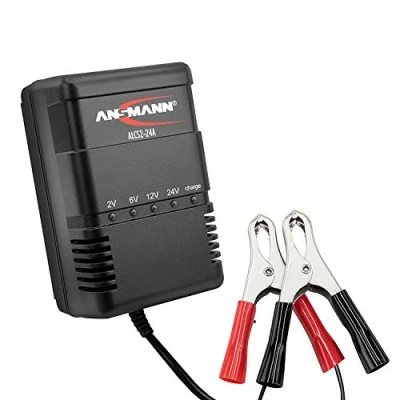 Abbildung von ANSMANN Autobatterie Ladegerät ALCS 2 24 A Vollautomatisches Batterieladegerät für Autobatterien &amp; Bleiakkus mit 2V, 6V, 12V 24V / 900mA Erhaltungsladegerät ideal PKW, Motorrad, Roller