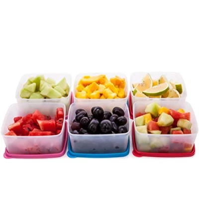 Abbildung von SIGNORA WARE auslaufsichere Frischhaltedosen Luftdichte, mikrowellengeeignete kleine Aufbewahrungsbox mit Deckel Mini Camping Plastik Dosen Set für Soßen, Dips und Gewürze (500ml)