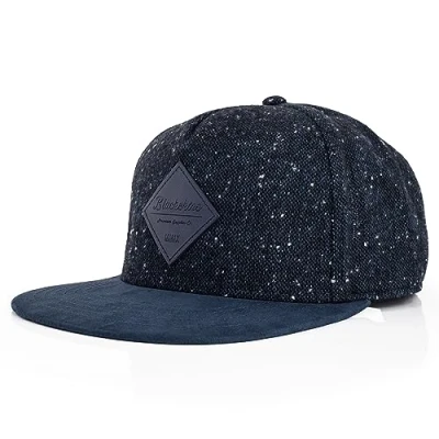 Abbildung von Blackskies® Porto Neches Snapback Cap Unisex Premium Baseball Cappy Flach Kappe Basecap Synthetischer Wildlederschirm Schirm Mütze Blau Melliert