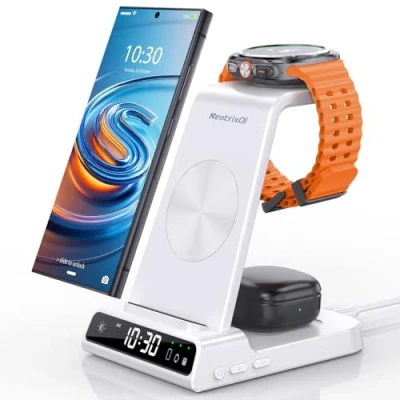 Abbildung von Wireless Charger für Samsung Ladestation Galaxy S25 Ultra, Induktive Watch Ultra/8/7/6, Kabelloses Ladegerät S24 Z Fold 7/Z Flip 6, Buds