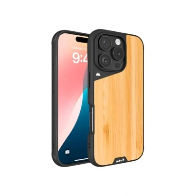 Abbildung von Mous Hülle für iPhone 16 Pro MagSafe Kompatibel Case Limitless 6.0 Bambus Stoßfeste Handyhülle