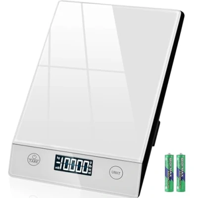 Abbildung von Küchenwaage Digital 10KG Küchenwaagen Glas Digitale Waage Elektronische Haushaltswaage zum Backen, Tara Funktion, Touch Taste, 1g Genaue (Silber)
