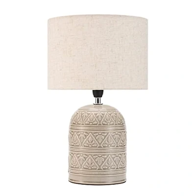 Abbildung von Pauleen 48223 Tender Pearl Tischleuchte max. 20 Watt handgefertigt Beige Nachttischlampe im Boho Look aus Stoff, Keramik E14