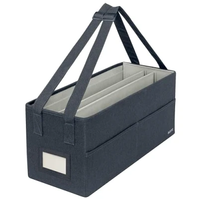 Abbildung von Leitz Desk Sharing Arbeitstasche aus Stoff für hybrides und mobiles Arbeiten, Faltbare Laptop Tasche &amp; Aufbewahrungstasche Büro Zubehör, Hot Desking Bag mit Tragegriffen, Grau, 64440089