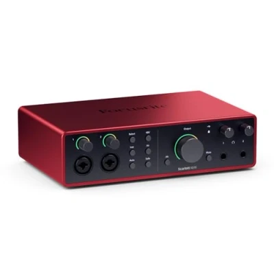 Abbildung von Focusrite Scarlett 16i16 4th Gen USB Audio Interface für Komposition, Musikproduktion, Aufnahmen und Podcasting High Fidelity, Recording in Studioqualität alle benötigte Software zur Aufnahme