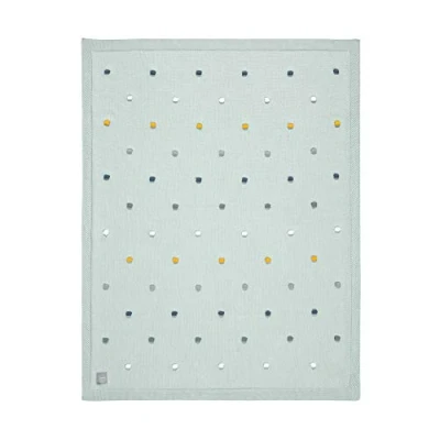 Abbildung von LÄSSIG Babystrickdecke Kuscheldecke Babydecke gestrickt 100% Bio Baumwolle GOTS/Knitted Blanket Dots light mint