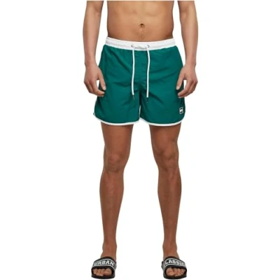 Abbildung von Urban Classics Retro Badeshorts, Herren, Größe: Large, White green