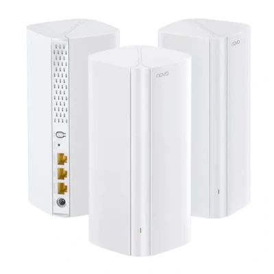 Abbildung von Tenda Nova MX12 Mesh WLAN WiFi 6 System AX3000 Dual Band System,empfohlen für Häuser mit 4 Schlafzimmern 9X Gigabit Port Ersetzt Router &amp; Repeater Kompatibel Alexa 3Pack