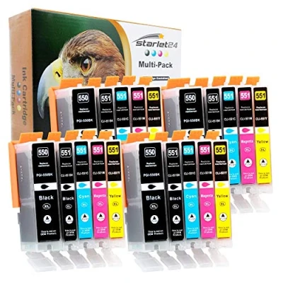 Abbildung von 20x Druckerpatronen Ersatz Kompatibel für Canon PGI 550 CLI 551 PIXMA iP 7200 7250 MX 925 8750 iX 6850 MG 5450 5550 5650 5655 6350 6450 6650 7100 7150 7550 725