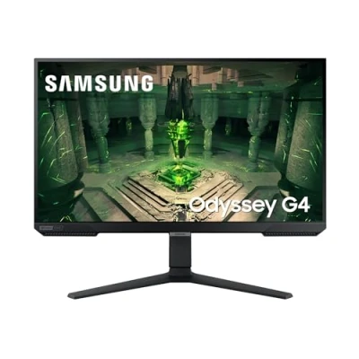 Abbildung von Samsung Odyssey G4B Gaming Monitor LS27BG400EU, 27 Zoll, IPS Panel, Full HD Auflösung, AMD FreeSync Premium, G Sync kompatibel, 1 ms (G/G) Reaktionszeit, Bildwiederholrate 240 Hz, Schwarz