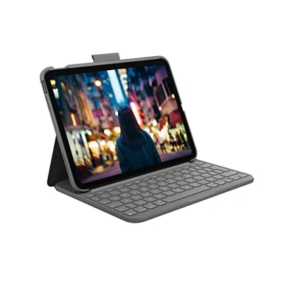 Abbildung von Logitech iPad (10. Generation) Tastatur Case Slim Folio mit integrierter kabelloser Graphit
