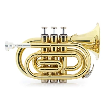 Abbildung von Classic Cantabile Brass TT 500 Bb Taschentrompete Messing Trompete im Taschenformat lackiert Inklusive Mundstück und Koffer