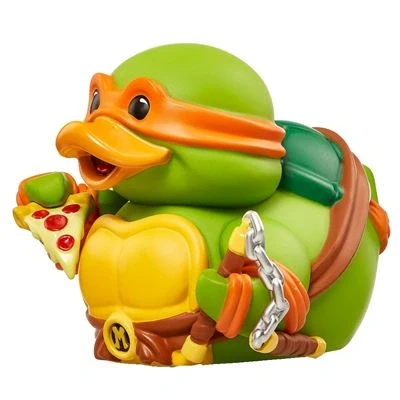 Abbildung von TUBBZ NS4736 Box Ausgabe Michelangelo Sammler Vinyl Gummiente Figur Offizielles Teenage Mutant Ninja Turtles Merchandise