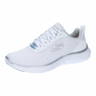 Abbildung von Skechers Damen Flex Appeal 5.0 Uptake Sneakers, White Mesh Silver Trim, 40 EU