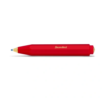 Abbildung von Kaweco 10001151 Classic Sport Red I Business Kuli aus hochwertigem Kunststoff 12g leichter Edel Kugelschreiber Taschen mit zuverlässiger Herzkurvenmechanik Druckkugelschreiber 10,5cm (Rot)