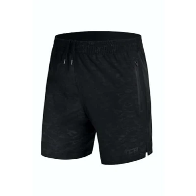Abbildung von TCA Herren Elite Tech Leichte Laufhose Gymshorts Trainingsshorts und Laufshorts mit Reißverschlusstaschen Sporthose Kurz Schwarz (Tarnung), S