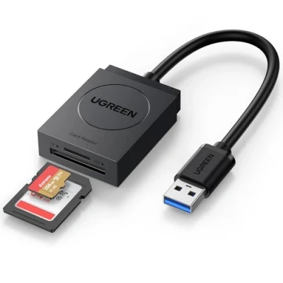 Abbildung von UGREEN SD Kartenleser USB 3.0 TF kartenlesegerät Card Reader Karten Adapter 2 Slot Speicherkartenleser für SDXC, SDHC, SD, MMC, RS Micro SDHC (Schwarz)