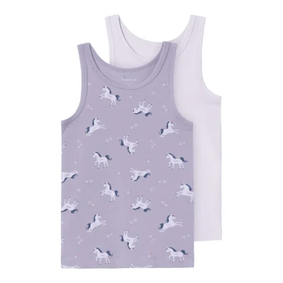 Abbildung von Name it Nmftank Unicorn 2 PACK Unterhemd/shirt für Kinder, Größe: 86, Lavender aura