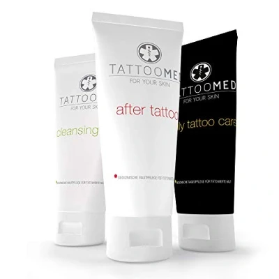 Abbildung von TattooMed Tattoo Pflege Set, Medizinisches Hautpflegekomplettsystem für tätowierte Haut, 3er Pack (3 x 100 ml)
