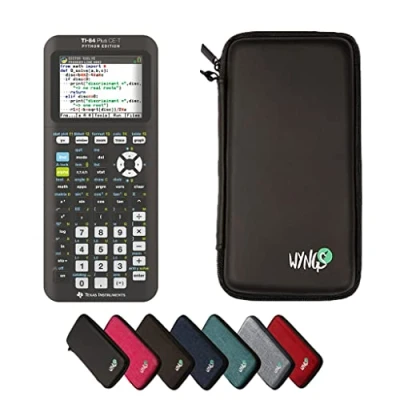 Abbildung von Calcuso Sparpaket: TI 84 Plus CE T Python Edition Grafikrechner + Schutzhülle WYNGS schwarz erweiterte Garantie von