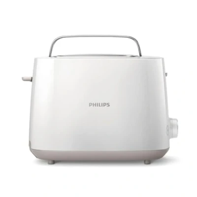 Abbildung von Philips Toaster 2 Toastschlitze, 8 Stufen, Brötchenaufsatz, Auftaufunktion, Liftfunktion, Abschaltautomatik, weiß (HD2581/00)